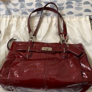 Coach Satchel: Cherry Red patent leather